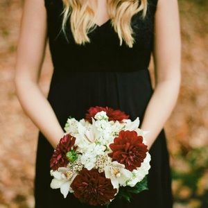 Black full length bridesmaid dress